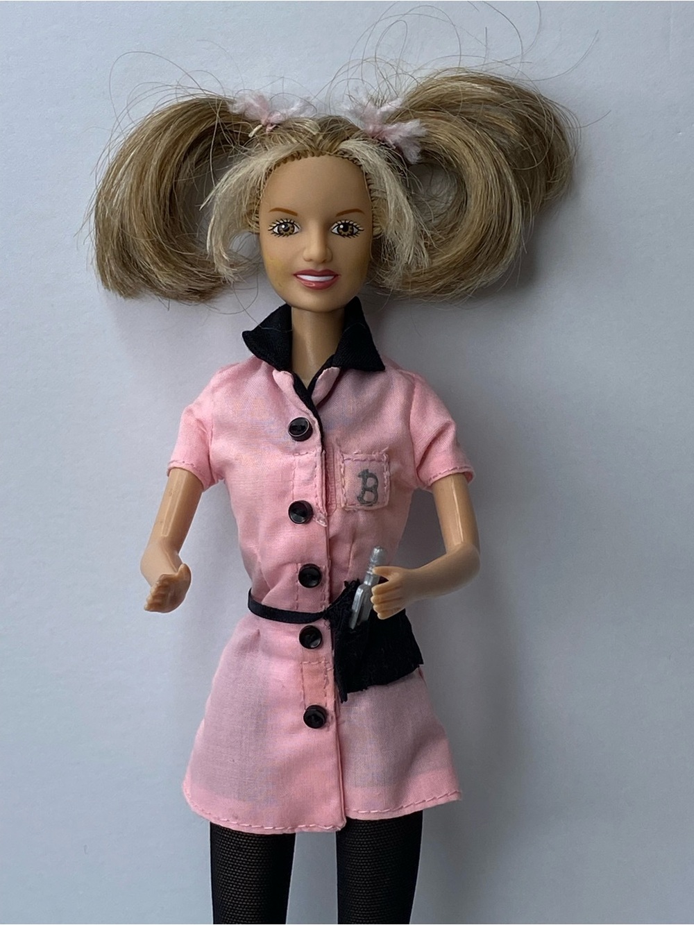 Vintage 1999 Britney Spears Doll "Hit Me Baby
One More Time" Pink Waitress Dress